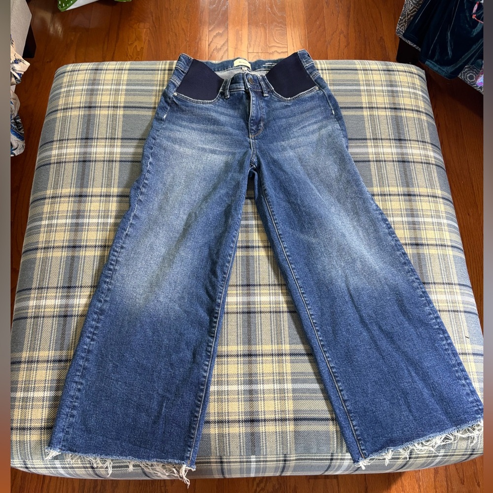 DL1961 Maternity Hepburn Wide Leg Jeans in east lake vintage wash, size 27 - Picture 6 of 11